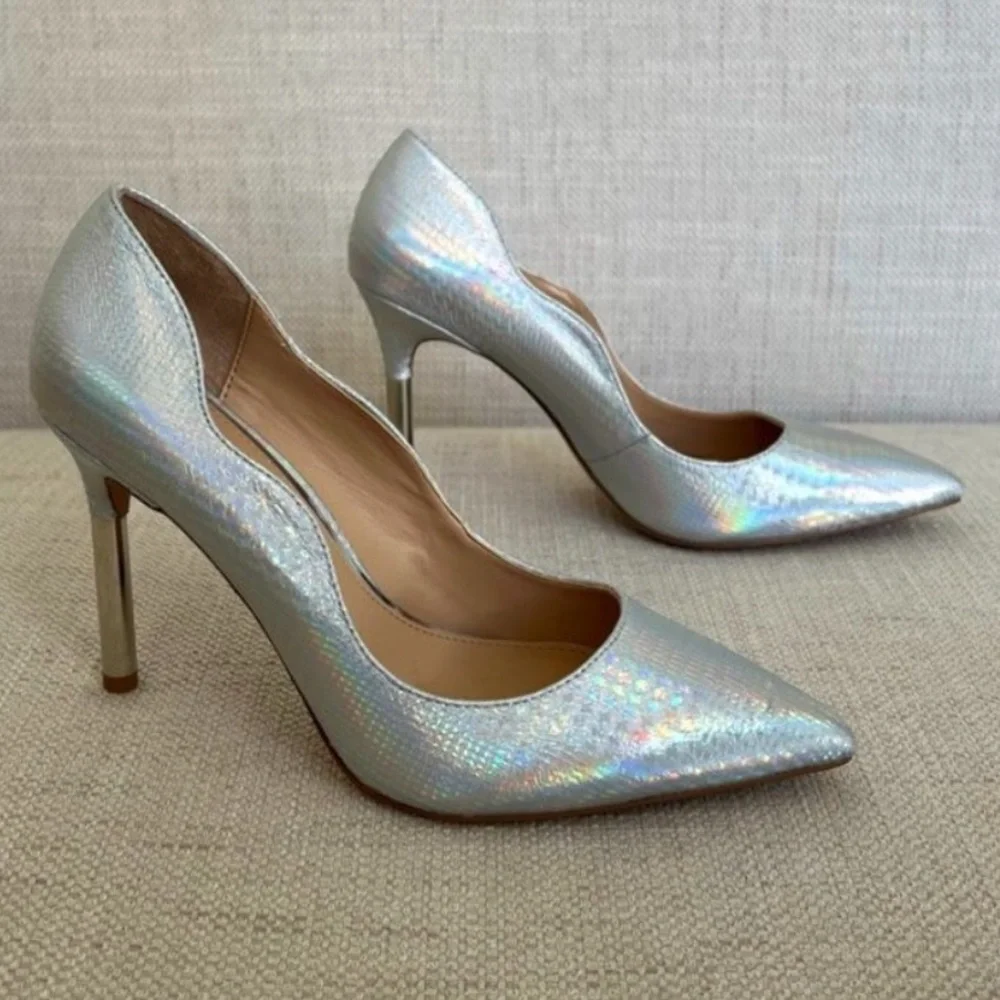 Badgley Mischka Jewel Riley Iridescent High Heels Pumps Size: 6 - Picture 10 of 14